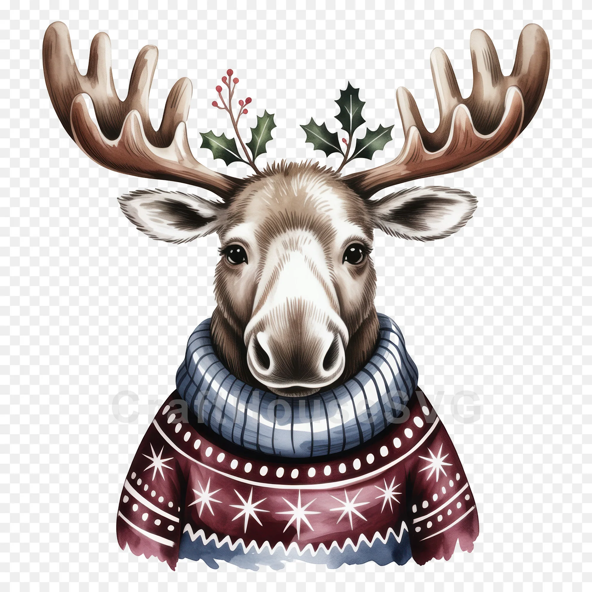 Woodland Animals Christmas Sweater Clipart Bundle - Image 12