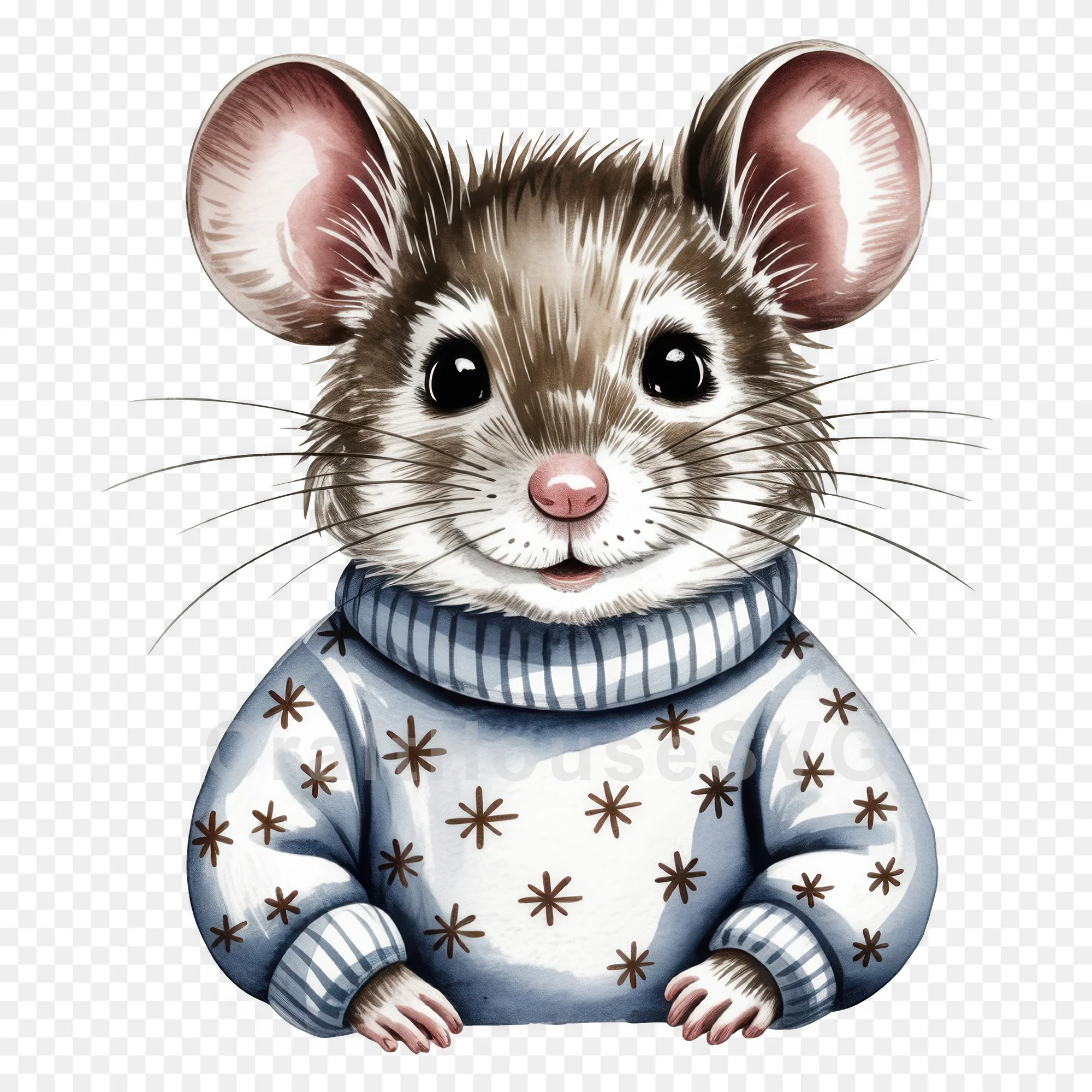 Woodland Animals Christmas Sweater Clipart Bundle - Image 13