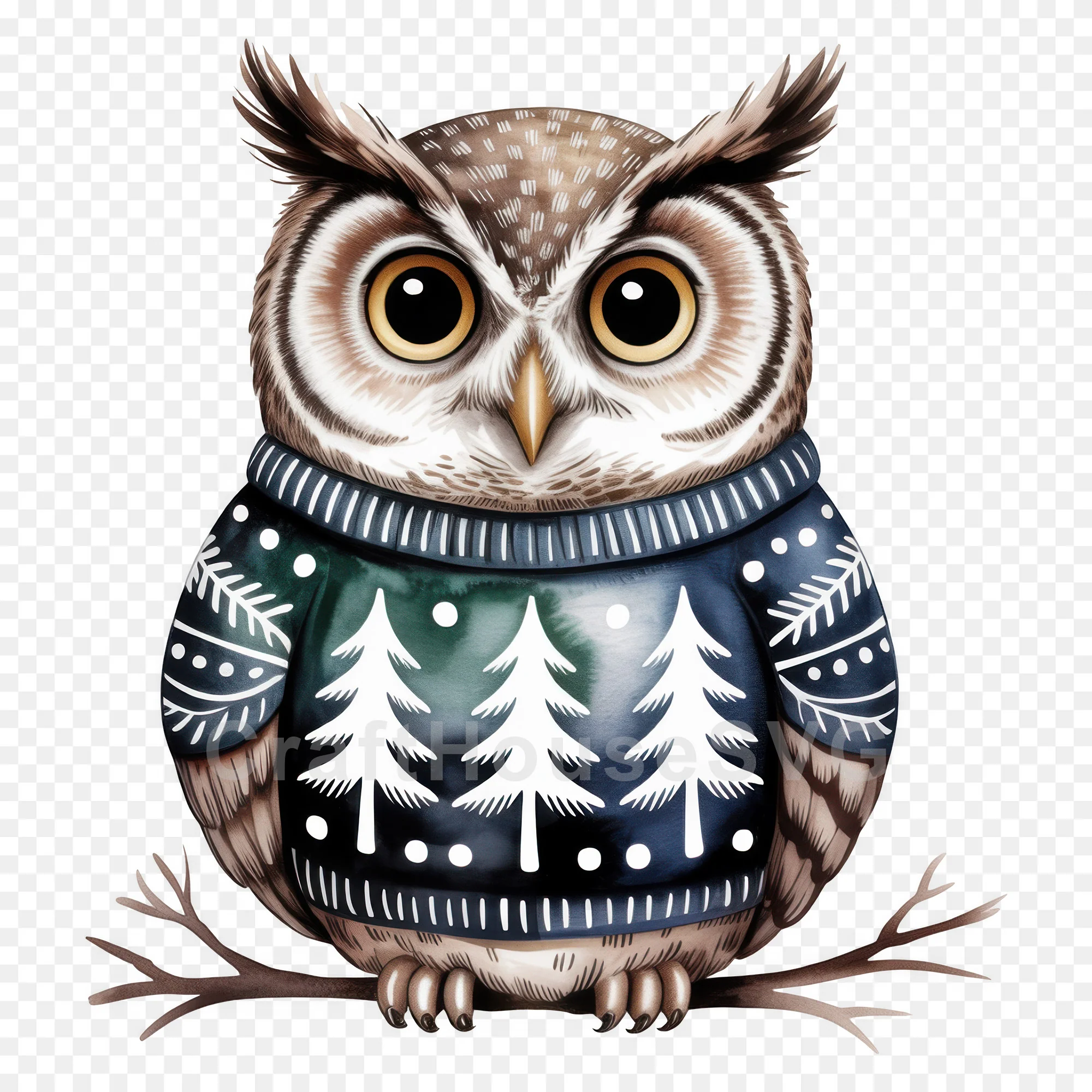Woodland Animals Christmas Sweater Clipart Bundle - Image 14
