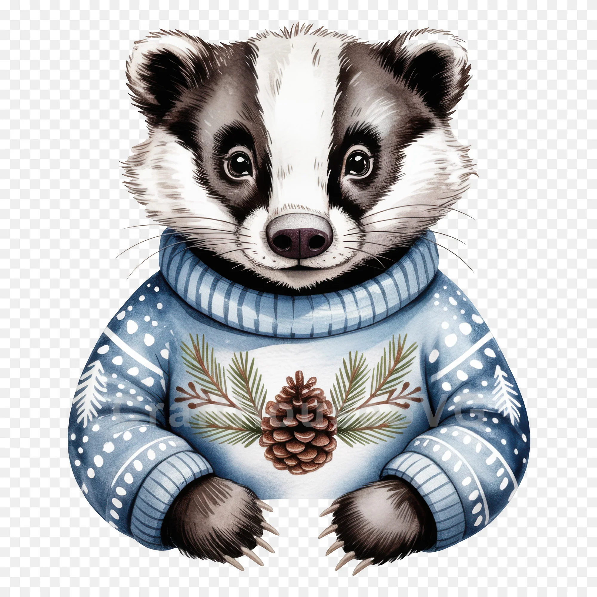 Woodland Animals Christmas Sweater Clipart Bundle - Image 2