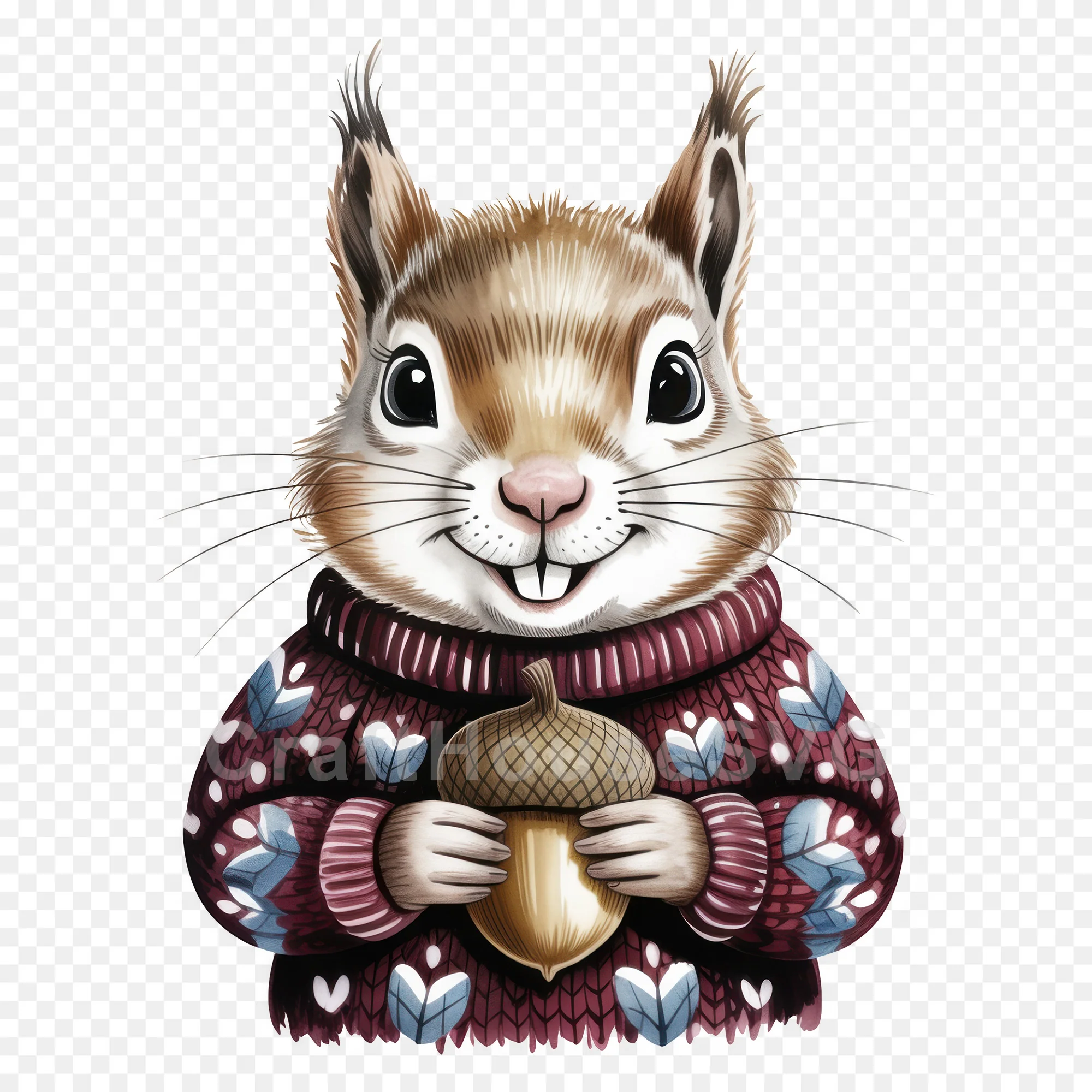 Woodland Animals Christmas Sweater Clipart Bundle - Image 20