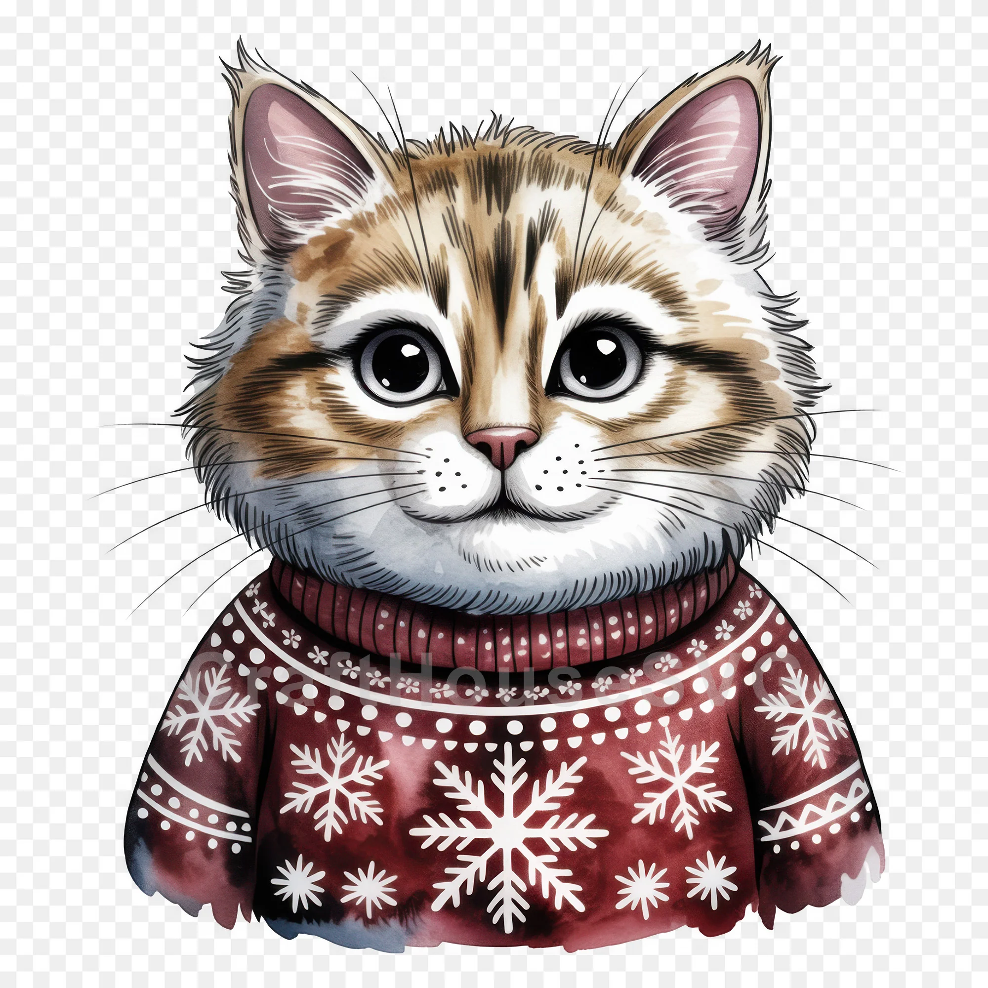 Woodland Animals Christmas Sweater Clipart Bundle - Image 6