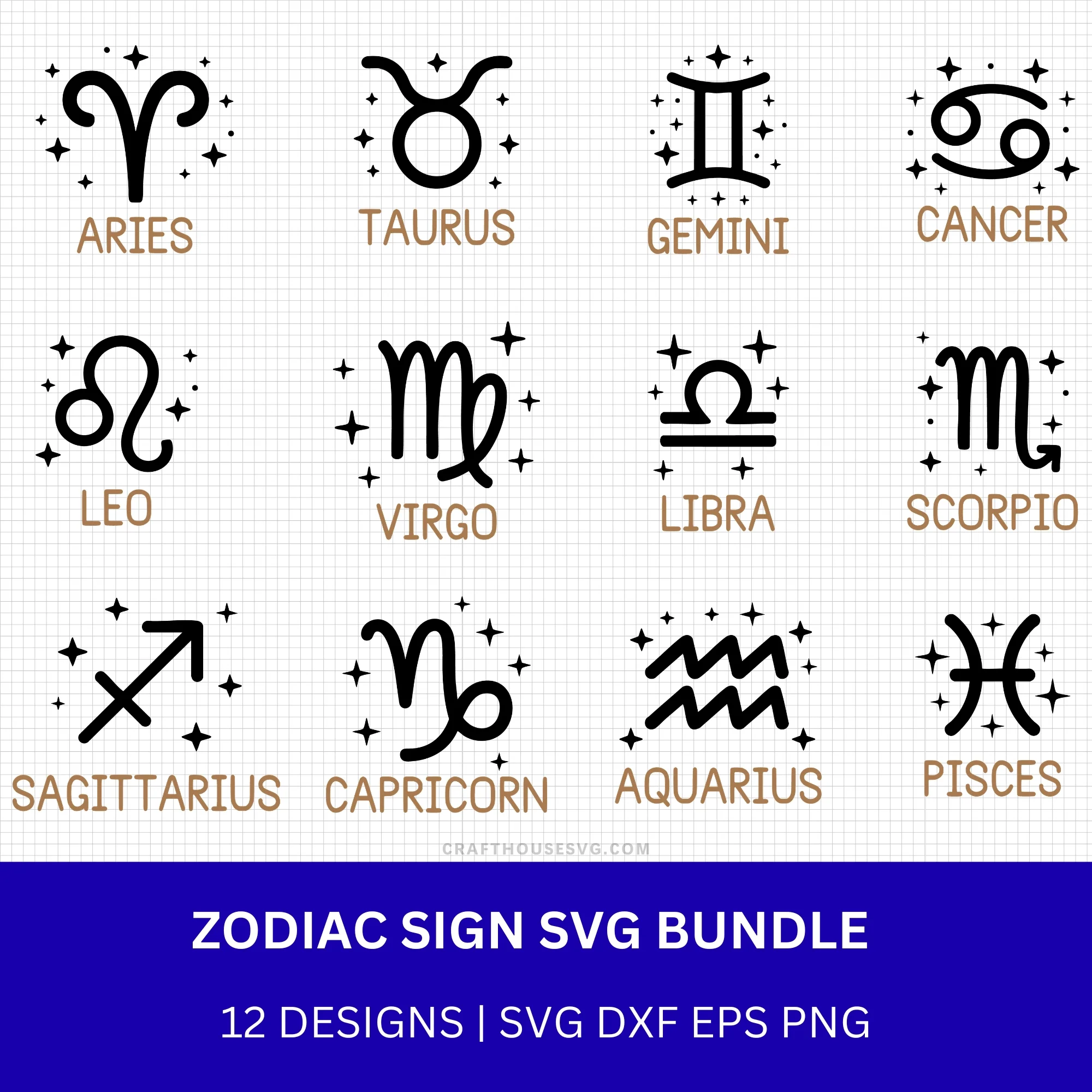 Zodiac Sign SVG Bundle